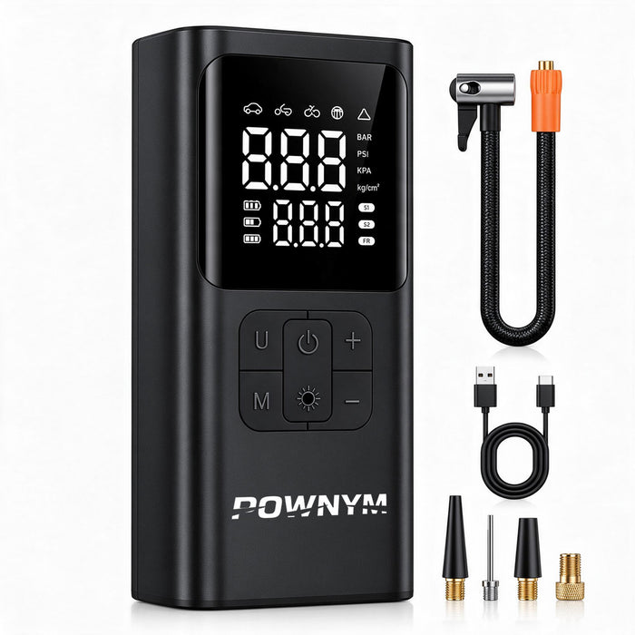 POWNYM  A9 Portable Tire Inflator - 150 PSI Cordless & Rechargeable Air Pump
