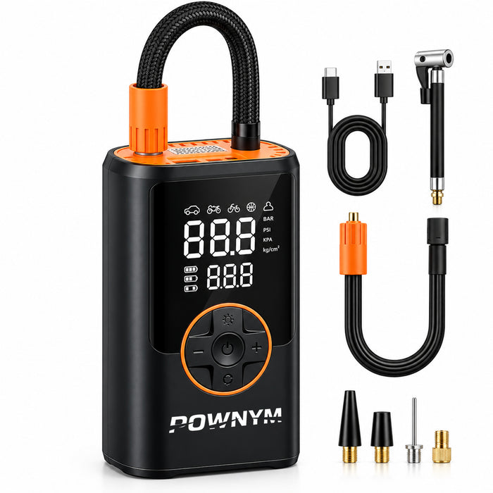 POWNYM  A7 Portable Tire Inflator - 150 PSI Cordless & Rechargeable Air Pump