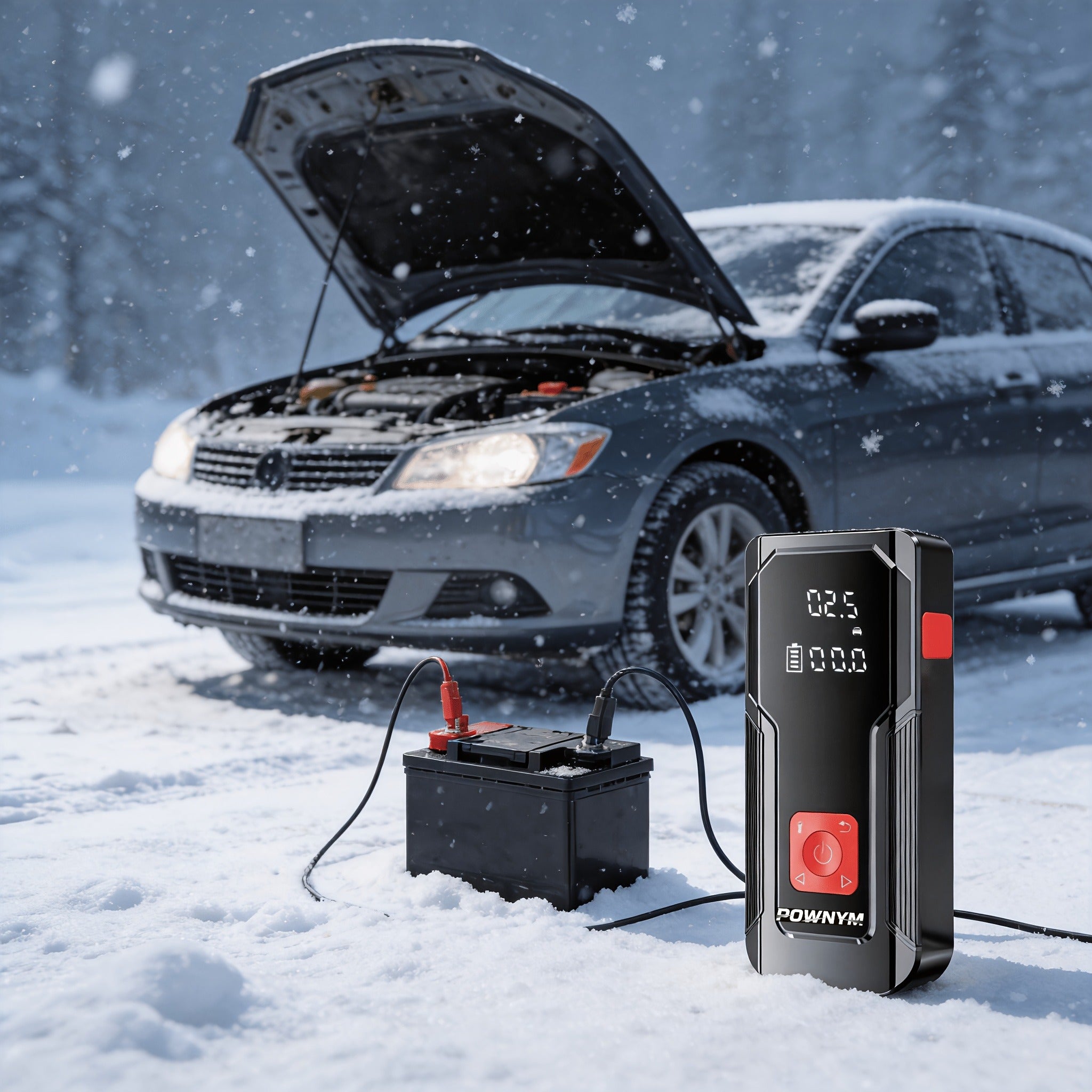 POWNYM QB08X  Air Portable Jump Starter with Air Compressor 150 PSI & 4000A Car Battery &12V Battery Charger Booster (6.0 Gas/3.0L Diesel)