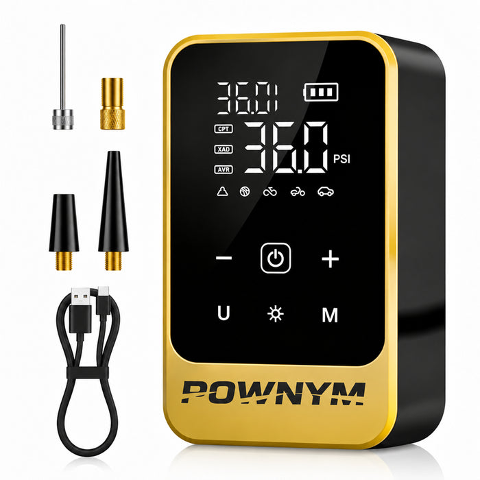 POWNYM 221B Compact Wireless Electric Inflator, Digital Tire Pressure Gauge Pump for Car Motorcycle Balls