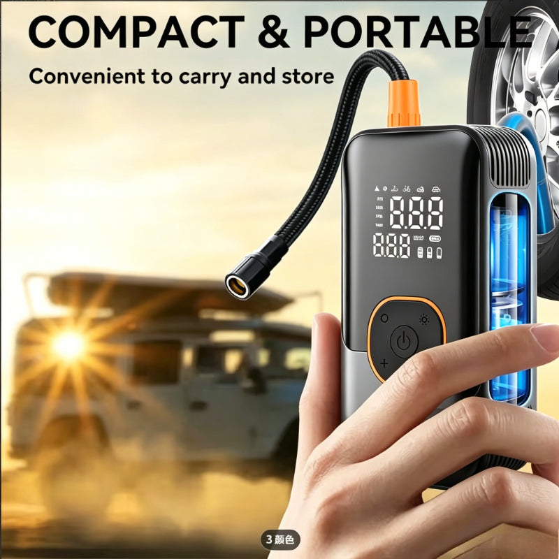 POWNYM 221B Rechargeable Wireless Tire Inflator, Digital Gauge Mini Air Pump for Auto & Outdoor Use