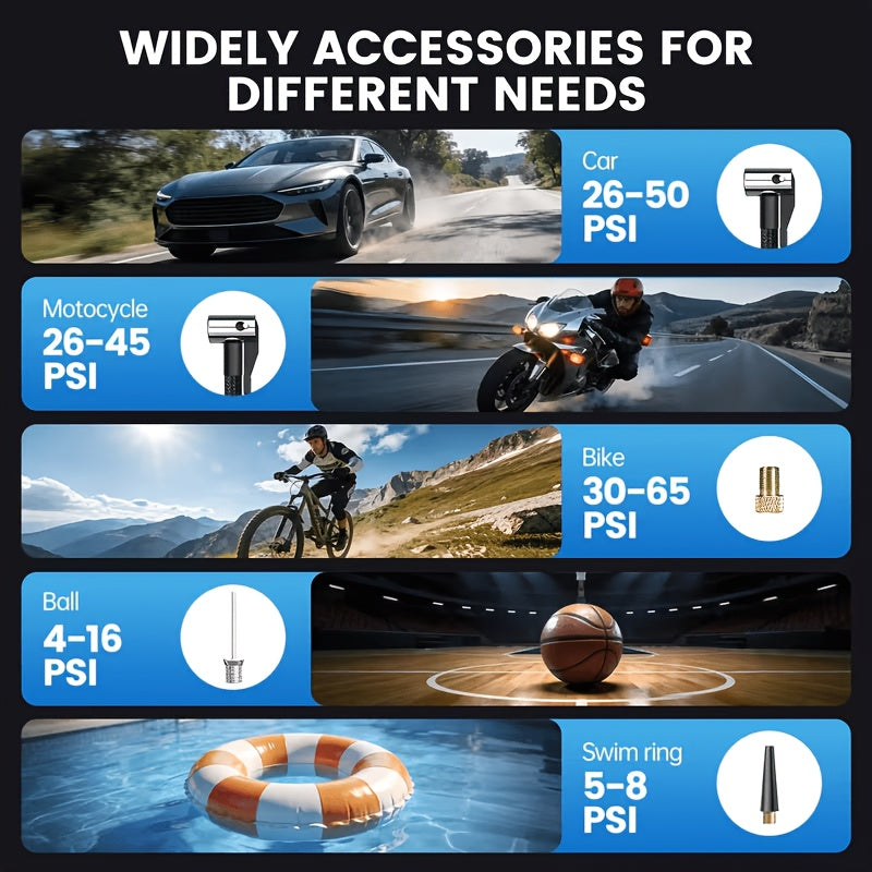 POWNYM  A9 wireless electric inflator equipped with tire pressure gauge tire air compressor