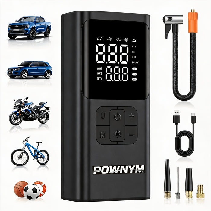 POWNYM  A9 wireless electric inflator equipped with tire pressure gauge tire air compressor